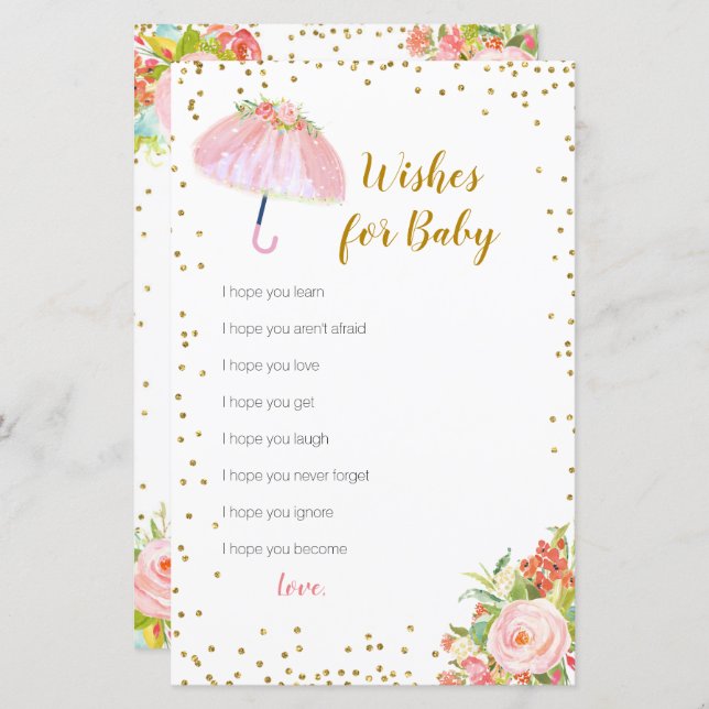 Avril Douches Apportent mai Fleurs Voeux pour bébé (Devant / Derrière)