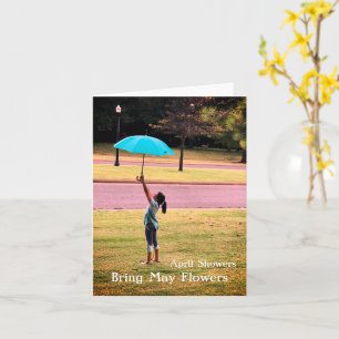 Avril Douches Apporter Mai Fleurs Carte de voeux