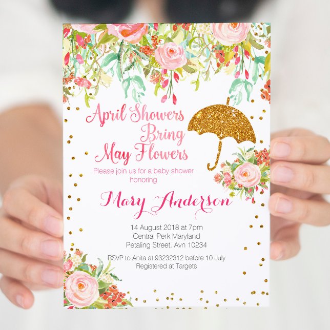 Avril Douches Baby shower Invitation (Créateur téléchargé)