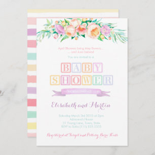 Avril Douches Mai Fleurs Bébé Douche Invitations