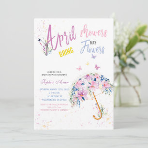 Avril Douches Mai Fleurs Invitations
