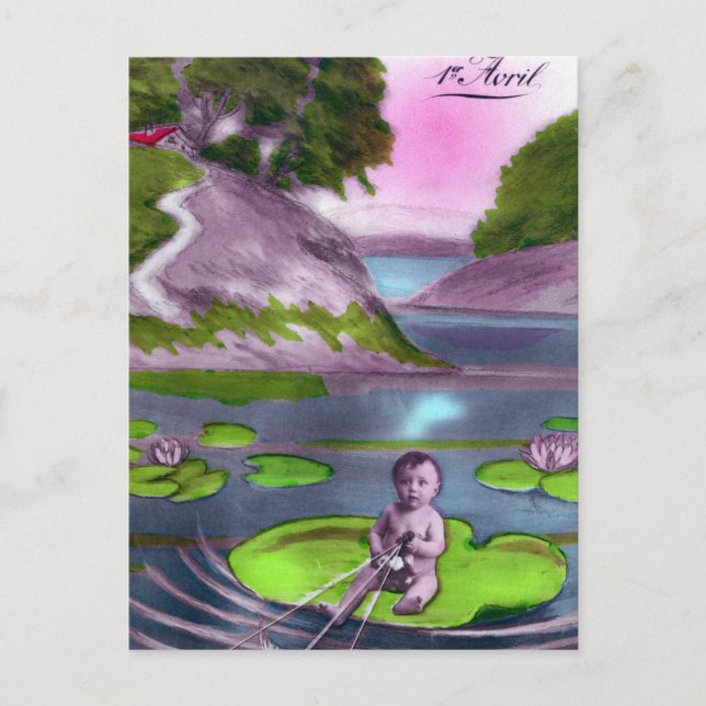 Avril Fool Carte Postale Vintage (Devant)