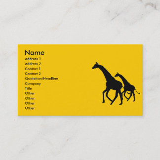 AW cartes de visite de silhouette de girafe