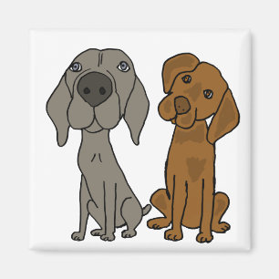 AW - Cartoon Weimaraner et Aimant Pointeur