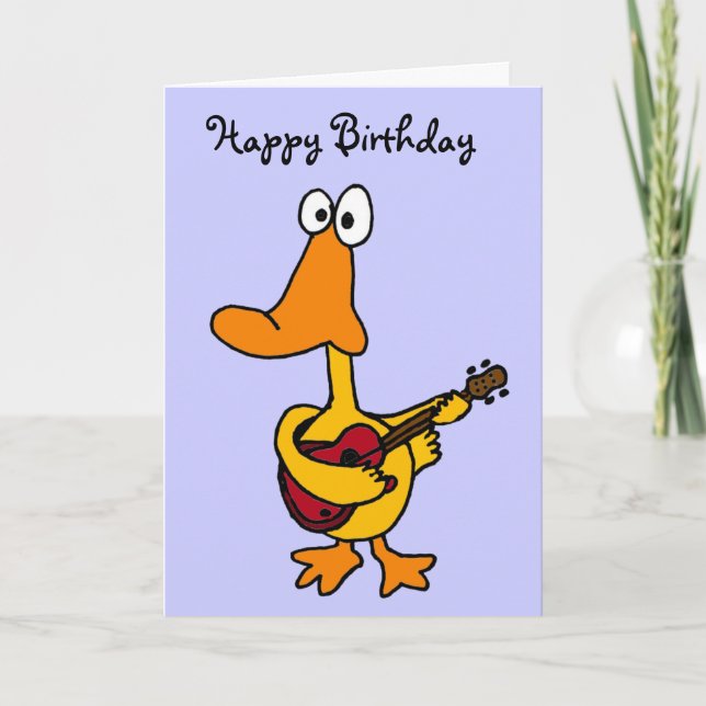 AW - Drôle Canard avec Guitare Carte d'Anniversair (Devant)