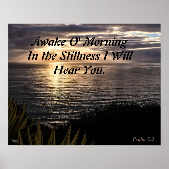 Awake O Morning Psaum 5:3 Poster de la Matte Sunri (Devant)