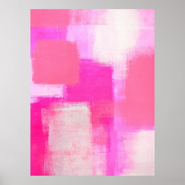 'Awareness' Pink Abstract Art Poster Print (Devant)