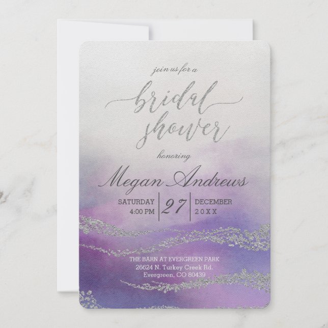 Awash Elegant Aquarelle Bridal Show Invitation (Devant)
