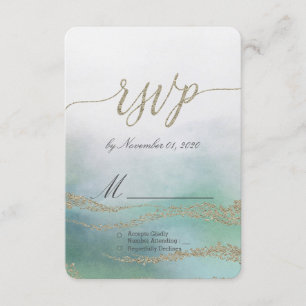Awash Elegant Aquarelle dans Ocean Wedding RSVP