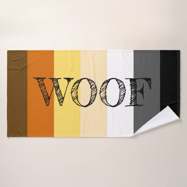 Awesome Bear Pride drapeau Woof (Serviette de bain)