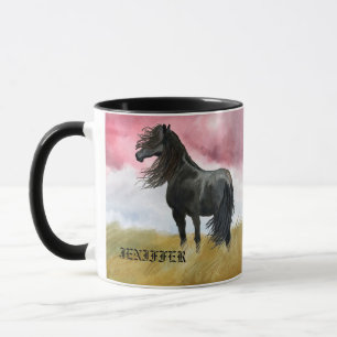 Awesome Cheval Aquarelle café Mug