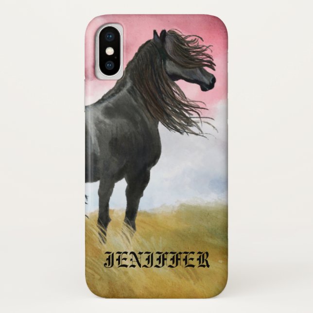 Awesome Cheval Aquarelle Coque-Mate coque iphone (Dos)