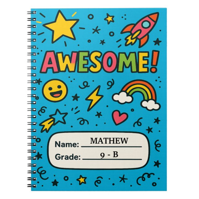Awesome Kids Carnet - Nom et qualité personnalisés (Devant)