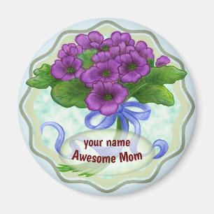 Awesome Maman Bouquet aimant personnalisé