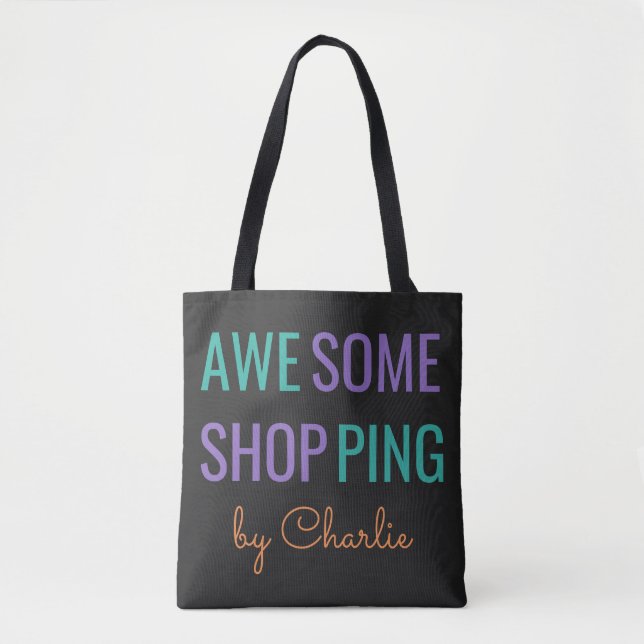 "AWESOME SHOPPING" sacs personnalisés (Devant)