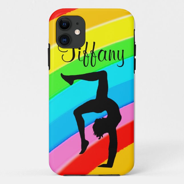 AWESOMOME CUSTOMISÉ GYMNASTICS COQUE IPHONE RAINBO (Dos)