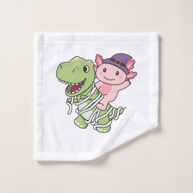 Axolotl Halloween heureux T-rex costume maman (Gant de toilette)