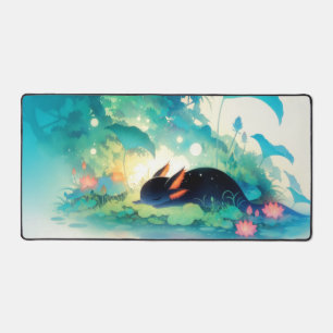 Axolotl Noir Endormi et Fantaisiste dans un Étang