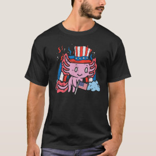 Axolotl Us Drapeau Haut Chapeau mignon 4 juillet P