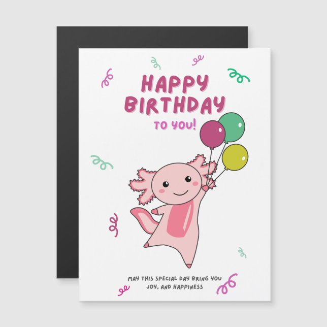 Axolotl Vous Souhaite Bon Anniversaire Axolotls (Devant / Derrière)