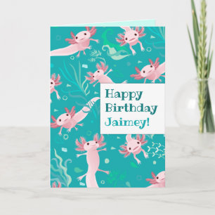 Axolotls Alotta Rose - Carte de voeux personnalisé