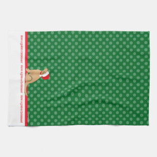 Ayez un chien de Noël doré Serviette de cuisine ve