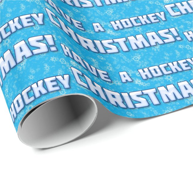 Ayez Un Papier Cadeau De Noël De Hockey (Coin rond)