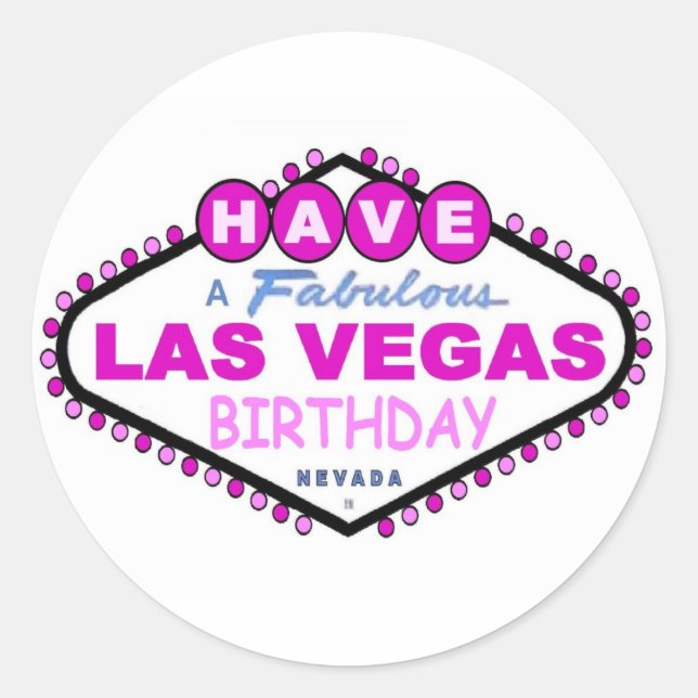 Ayez Un Sticker D'Anniversaire De Las Vegas Fabule (Devant)