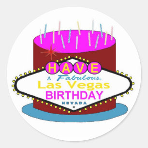 Ayez Un Sticker Fabuleux Las Vegas Birthday Cake