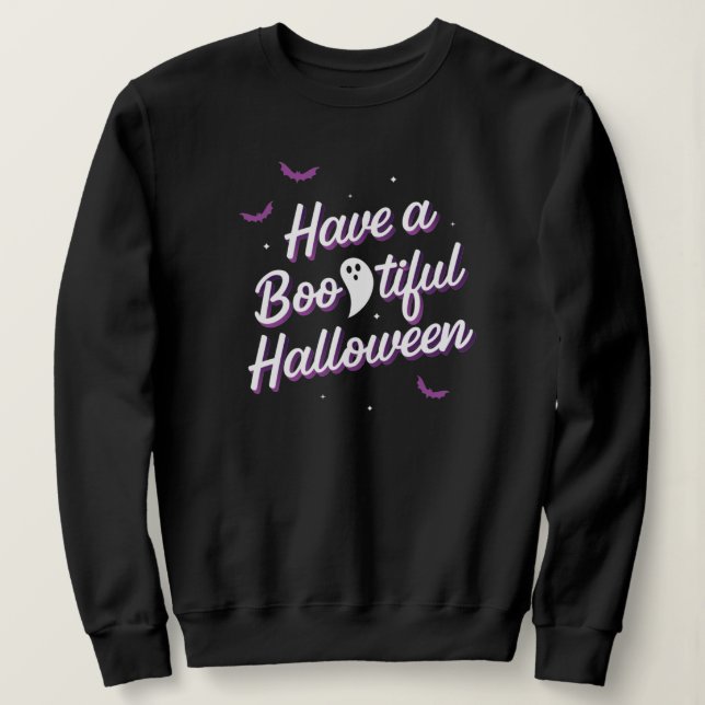 Ayez un Sweatshirt de T-shirt noir pour Halloween (Design devant)