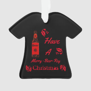 Ayez Une Bouteille Rouge De Noël Joyeuse Bière-R