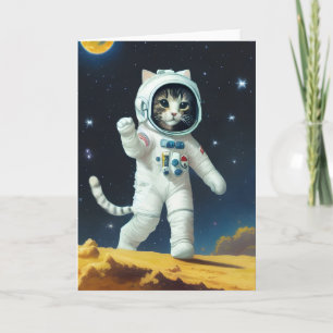 Ayez une carte de chat spatiale hors de ce monde a