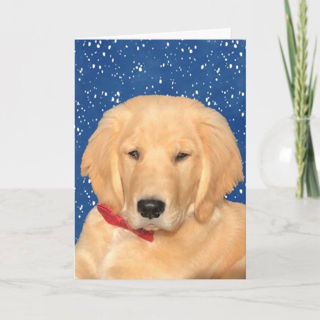 Ayez Une Carte De Chien De Noël En Or (Devant)