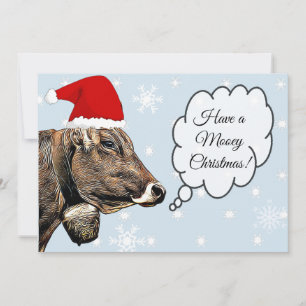 Ayez une carte de Noël de la vache drôle de Noël M
