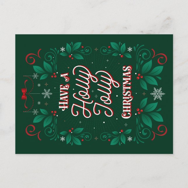 Ayez une carte postale Holly Jolly Christmas (Devant)