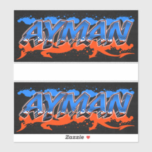 Ayman prénom Nom Graffiti Autocollant Autocollant