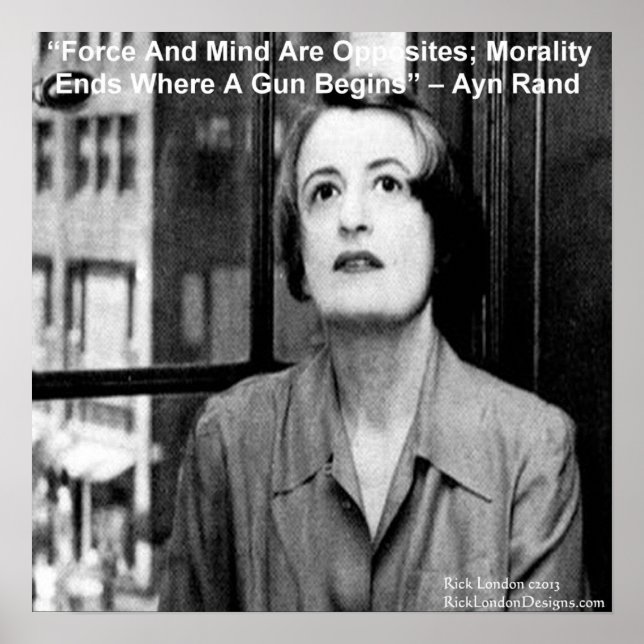 Ayn Rand Graphique & Affiche de citation célèbre (Devant)