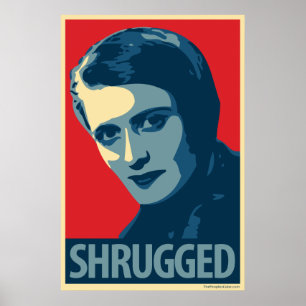 Ayn Rand - Shrugged : Poster parodique d'Obama CHO