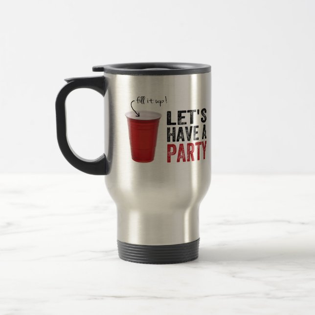 Ayons une partie ! Tasse rouge drôle (Gauche)