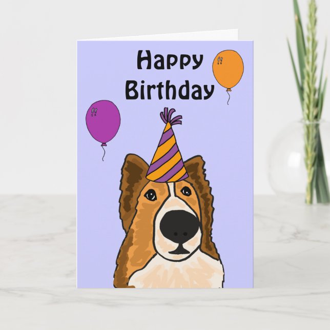 AZ - Carte d'anniversaire de chien de plateau mign (Devant)