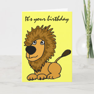 AZ - Drôle Lion carte d'anniversaire