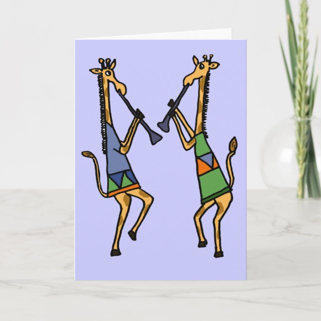 AZ- girafes de danse saluant ou cartes de note (Devant)