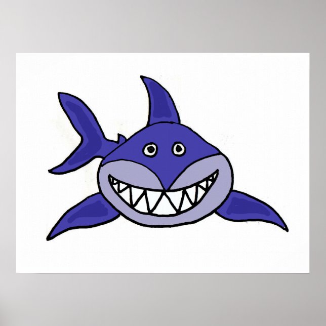 AZ - Poster de dessin animé de requin souriant (Devant)