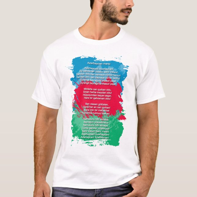 Azerbaïdjan - Azetbaycan marşı T-Shirt (Devant)