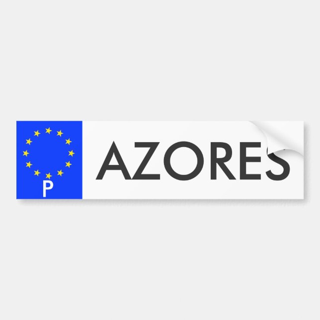 Azores European Union License Plate Sticker (Devant)