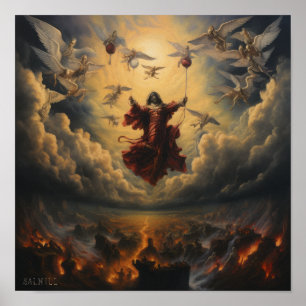 Azrael Flottant Au-Dessus De L'Humanité Poster - É
