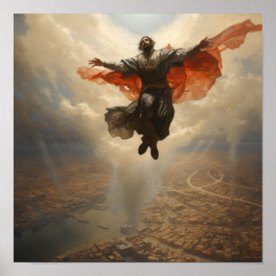 Azrael flottant au-dessus de l'humanité - Poster u