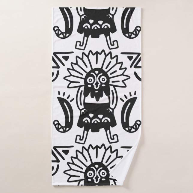 Aztec Art - Motif Lizard (Serviette de bain)