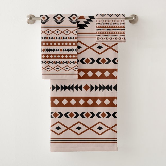Aztec Black Browns Taupe Mixte Motifs Motif (En situation)