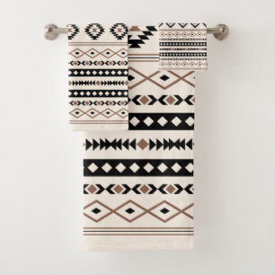 Aztec Brown Crème Noire Mixte Motifs Motif